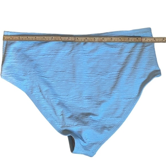 Mini Textured Print Blue Classic High Waist Plus Size Two Piece Swimwear 2X NWT - Picture 5 of 8